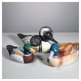 (3pc) CERAMIC DUCK FIGURES | Including: Blue-winged Teal by Andrea for Sadek, Royal Crown porcelain 