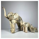 (3pc) Elephants | A set of three elephants of graduated size, made in the Philippines of possibly pe