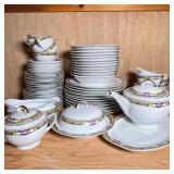 CZECH THUNY PORCELAIN | Large lot of Thuny porcelain dinnerware dishes made in Czechoslovakia, inclu