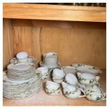 KENT "BALI HAI" CHINA | Large set of Kent "Bali Hai" bamboo-patterned porcelain dishes including: 10