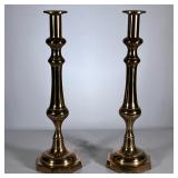 Pair Oversized Brass Candlesticks | Candle stick holders. - h. 17.5 in