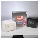 (3pc) [NIB] MIKASA CRYSTAL | Various new in box Mikasa crystal including: Bountiful Footed Cake Stan