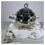 F.B. ROGERS SILVER PLATE WARMING DISH | F.B. Rogers Silver Company warming dish including bowls, bur