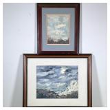 (2pc) Seascape Watercolors | Two original watercolor paintings on paper, each signed by the same art
