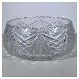 Crystal Bowl | A vintage cut glass bowl with teardrop shape pattern. - h. 4.5 x dia. 9.5 in