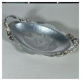 RODNEY KENT ALUMINUM FLOWER TRAY | Hand wrought aluminum flower tray by Rodney Kent. - h. 3.5 x w. 8