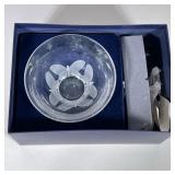 KAI-YIN LO CRYSTAL BOWL | Crystal Butterflies bowl by Kai-Yin Lo for the Franklin Min, on a carved w