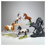 (5pc) Porcelain Horses | All issued by the Franklin Mint. The Great Horses of the World Waler, Misty