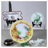 (6pc) Limoges & Other Porcelain | Including a Limoges Castel small dish with flowers, a C.T. porcela