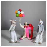 (3pc) CLOWN FIGURINES | Clown figurines including: pair of Casades ceramic clown figures and other c