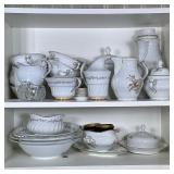 Rosenthal & Other China | Two shelves of Rosenthal Germany Sanssouci china and Meito Fine China, inc