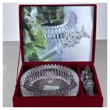 Mikasa Crystal Wine Set | New in red velvet box. Crystal grapes bottle stopper and wine bottle dish.