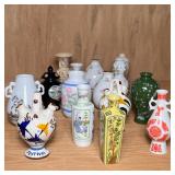 (15pc) MINIATURE PORCELAIN BUD VASES | Large mixed lot of ceramic miniature bud vases including; Asi