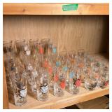 (46pc) COAT OF ARMS GLASSWARE | Mixed lot of glassware with colorful & gilt coat of arms including: 