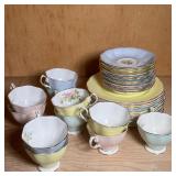 Royal Albert Bone China Tea Set | Royal Albert pastel porcelain tea set including: 11 tea cups, 12 s