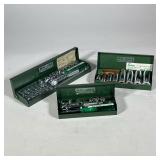 (3pc) S-K TOOLS SOCKET DRIVE SETS | Each in a green enameled box, including a 21-piece 1/4" drive se