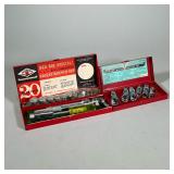 (2pc) Thorsen & Indestro Socket Sets | Including a Thorsen socket set with 20 pieces, 1/4" and 3/8" 