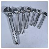 (7pc) THORSEN, S-K, & INDESTRO CRESCENT WRENCHES | Including: S-K 16 in. Crescent wrench 2 12 in. Th