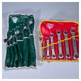 (2pc) DURO-CHROME & INDESTRO WRENCHES | Including: Indestro Tools ratcheting wrench set ranging from