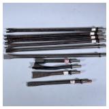 AIR HAMMER ATTACHMENTS | Lot of air hammer attachments including chisels and forks . - l. 18 in (chi