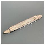 English Sterling Silver Nail File | Nail file and multi-tool with engraved tree trunk on the back, h