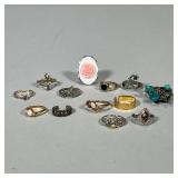 (13pc) MIXED COSTUME JEWELRY RINGS