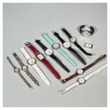 (11pc) MIXED WRISTWATCH LOT | Mixed lot of wristwatches including: 2 L & Co. watches, Timex Carriage
