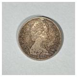 1965 CANADIAN SILVER DOLLAR COIN | 1965 Canadian Silver Dollar coin with 2 men in canoe on face and 