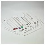 (25pc) STERLING SILVER JEWELRY | Large lot of sterling silver jewelry including: pair of twisted nec