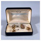 (4pc) 14K GOLD & GOLD-FILLED PINS | Including: 14K gold firefighter pin marked on back “14K” (total 