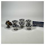 (8pc) DANSK SILVER PLATE & OTHER ITEMS | Inclduing: Dansk silver plate wine charms, silver plate sug