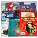 (12pc) Christmas & Holiday Vinyl Records | Vinyl record albums including: Bobby Helms "Jingle Bell R