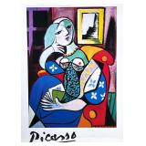 PABLO PICASSO POSTER | Woman with Book Framed poster 25.5 x 19 in. Sight Labeled on top Dimensions: 
