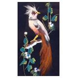 Feather Mixed Media | Painting with applied feathers. Dimensions: h. 10.5 x w. 7.5 in (Sight: 6.75 x