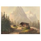 CONTINENTAL SCHOOL MOUNTAINSCAPE (19TH CENTURY), ROSENBAUM | Le Wall at Wetterhorn Oil on board 6.5 