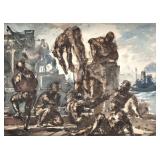 REGINALD MARSH (AMERICAN, 1898-1954) | figures on a pier watercolor on paper 13 x 18.5 in. (sight) h