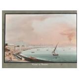 19TH CENTURY NEAPOLITAN GOUACHE | Napoli da Posilipo Sight 14 x 19 in. h. 18.25 x w. 23.5 mm. (frame