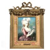 VERY FINE MARIE ANTOINETTE PORTRAIT MINIATURE AFTER LEBRUN | depicting Marie Antoinette in fancy gar