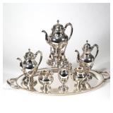 (7pc) IMPORTANT GORHAM STERLING TEA & COFFEE SERVICE, C. 1917 | Circa 1917-18, finely chased and eng