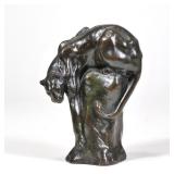 ANNA VAUGHAN HYATT HUNTINGTON (AMERICAN, 1876-1973) | Reaching Panther Bronze h. 6.5 in.
