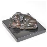 ANNA VAUGHAN HYATT HUNTINGTON (AMERICAN, 1876-1973) | Reclining panther Gorham Foundry mark, on a bl