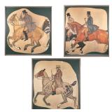 (3pc) EDWARD PENFIELD (AMERICAN, 1866-1925), POSTER-SIZEDTRIPTYCH | Riders Gouache on paper 43 x 38 