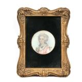 VIG?E PORTRAIT MINIATURE | dia. 2 in. h. 6 in. (frame)