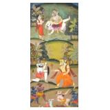 NARASHIMA AVATAR, JODHPUR, CA. 1840 | Above, killing Hiranyakasyipu, below, doing battle with colorf