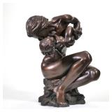 "RICHARD HALLIER (1944-2010), BRONZE | Mother and child ed. 10/1000 Signed and dated 93 on the foot 