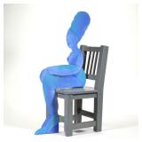"SEYMOUR CHWAST (AMERICAN, B. 1931) SCULPTURE | Seated Woman Painted Metal, Wood"