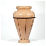 "J-H-M MONUMENTAL TURNED WOODEN VASE | Signed on the bottom with conjoined initial ""JHM"" h. 27.5 x