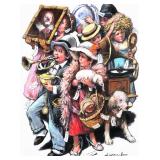"BARRY LEIGHTON JONES (1932-2011) | Children in costumes oil on canvas signed lower right"
