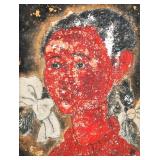 """NAONDO"" THAI SCHOOL MIXED MIDIA PORTRAIT PAINTING | Signed and dated 1953 lower right, with insc