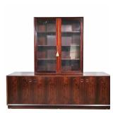 DANISH MID CENTURY ROSEWOOD CREDENZA: BLOOMINGDALE